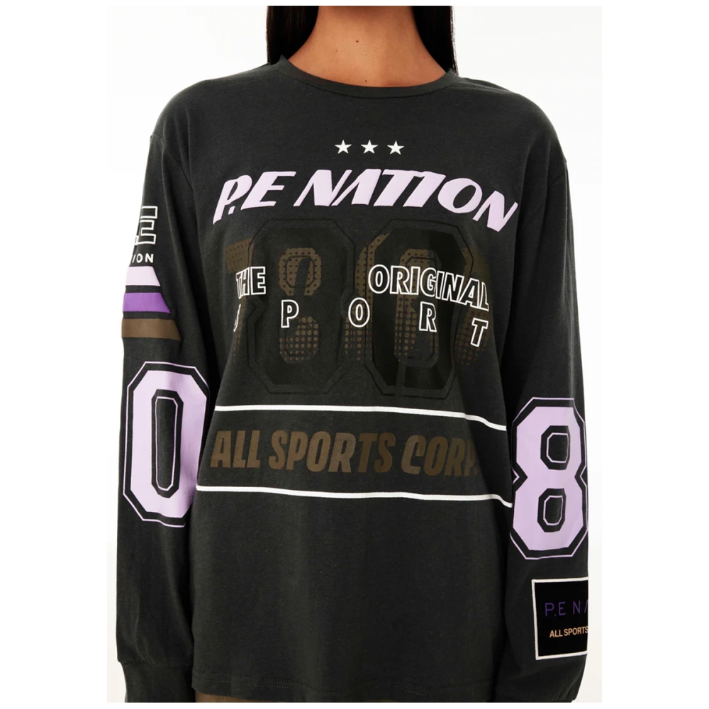 P.E Nation PITLANE LS TEE IN DARK SHADOW. Long sleeve