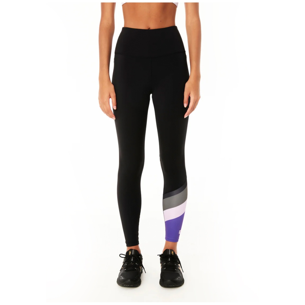 POLE POSITION 7/8 LEGGING IN BLACK / ROYAL LILAC. Leggings