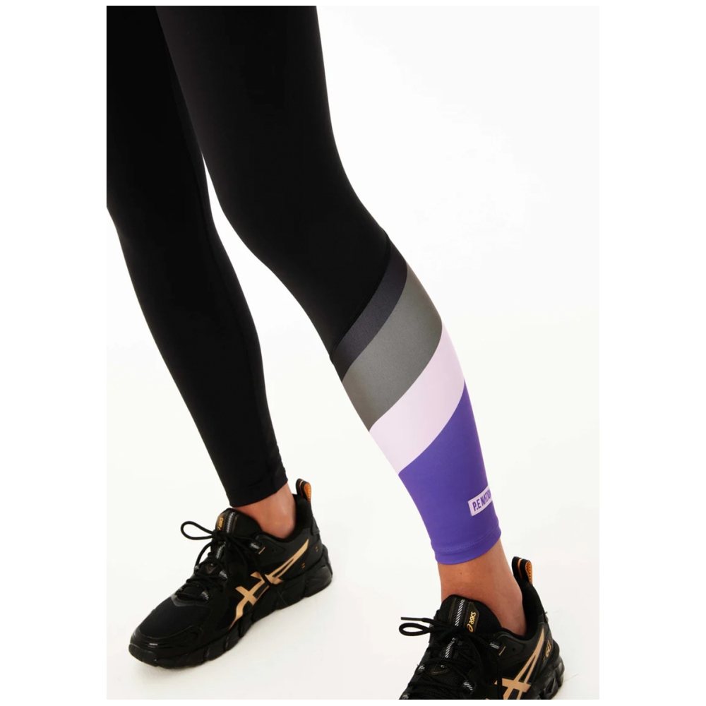 POLE POSITION 7/8 LEGGING IN BLACK / ROYAL LILAC. Leggings