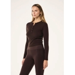 Prive rib long sleeve tee in espresso. Tops Prive rib long sleeve tee in espresso. Tops