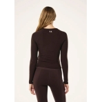 "Prive Rib Long Sleeve Tee" espresso spalvos palaidinė ilgomis rankovėmis. Marškinėliai