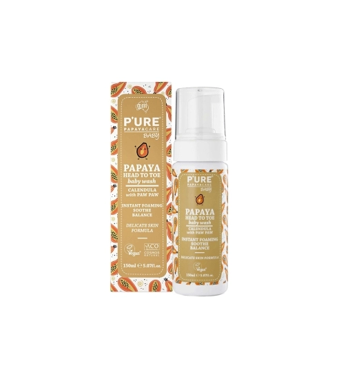 P’URE Papayacare Head to Toe Baby Wash. Body care for babies and infants