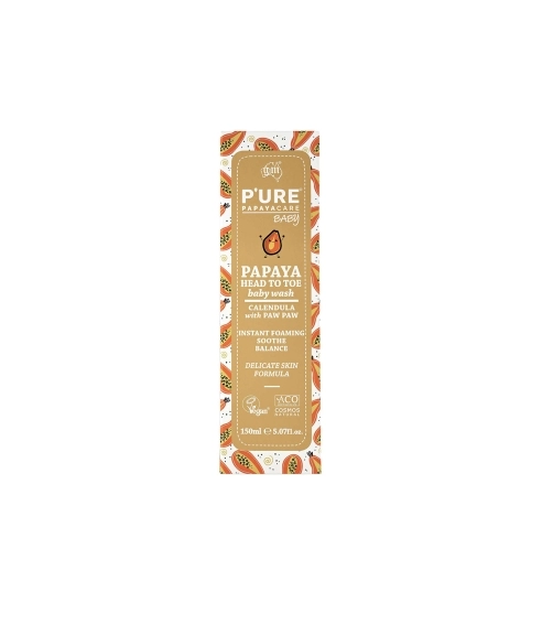 P’URE Papayacare Head to Toe Baby Wash. Body care for babies and infants