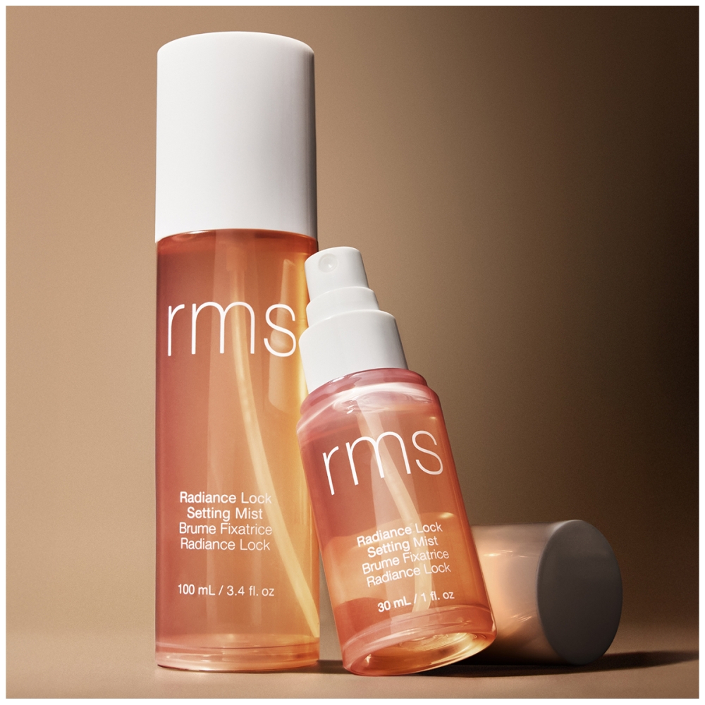 RMS Beauty “Radiance Lock Setting Mist” drėkinanti makiažo fiksavimo dulksna. Veido tonikai ir miglos
