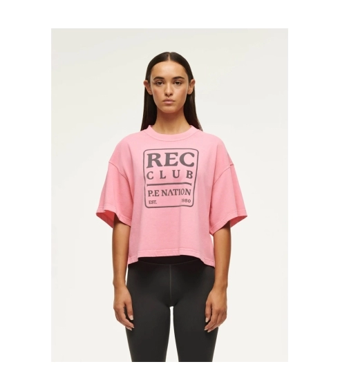 RALLY TEE IN PINK LEMONADE. Tops