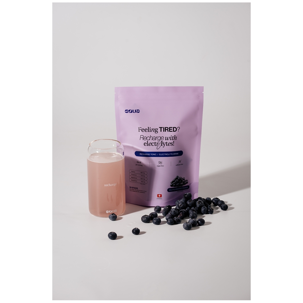 EQUA Blueberry flavour electrolytes. Electrolyte drinks
