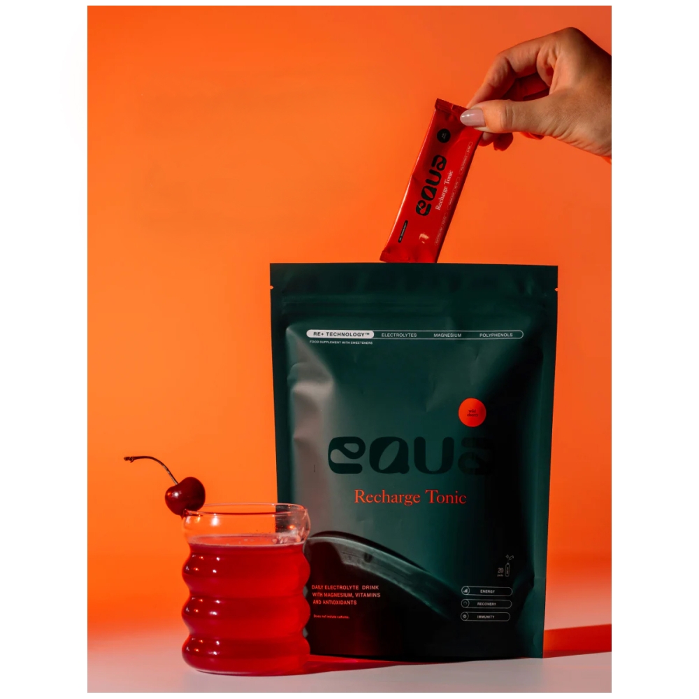 EQUA "Recharge Tonic" vyšnių skonio elektrolitų gėrimas. Elektrolitų gėrimai