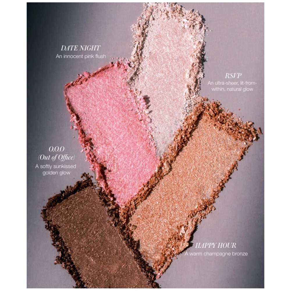 RMS Beauty “ReDimension Daily Glow Sheer Highlighter Palette” švytėjimo suteikianti paletė. Veidui