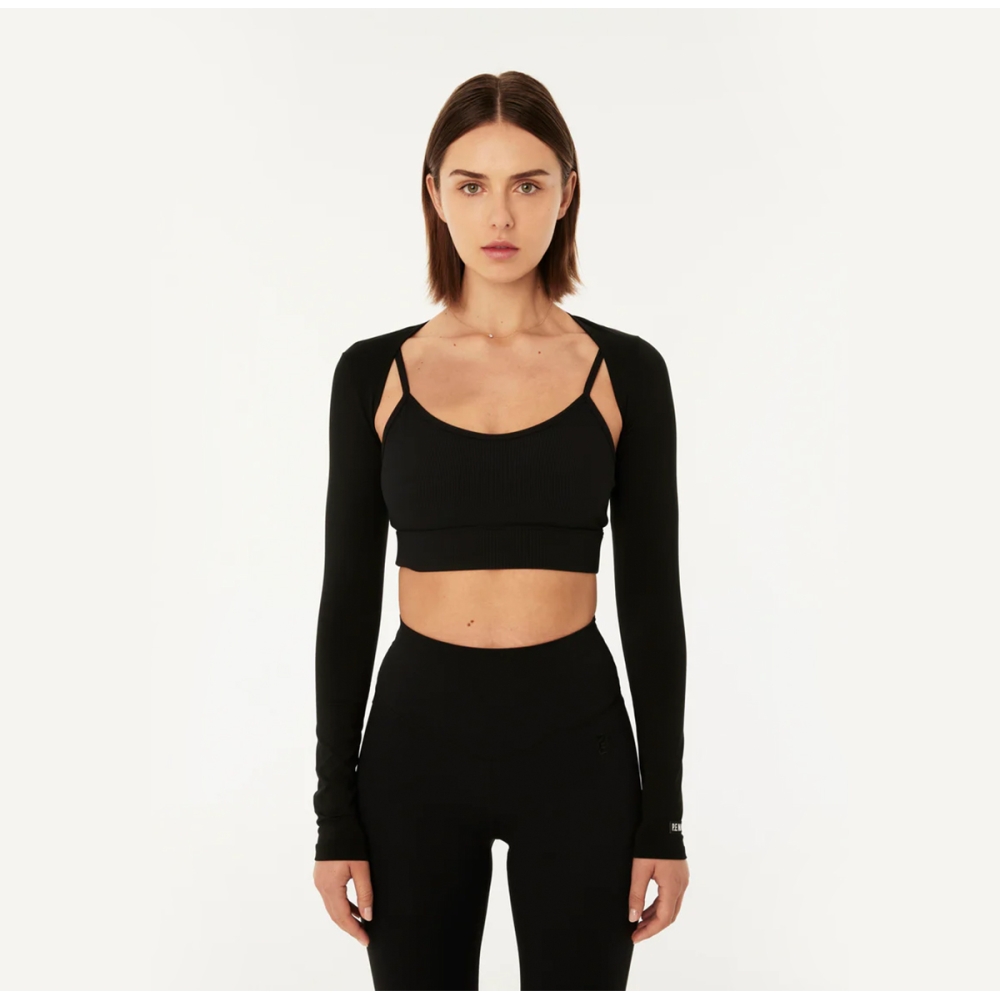 REFORM BOLERO IN BLACK. Sports Bras