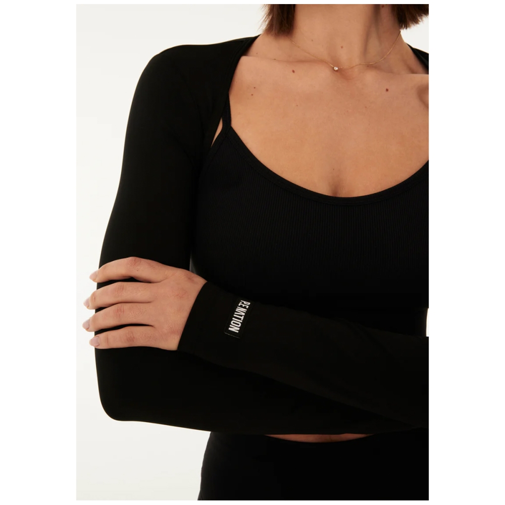 REFORM BOLERO IN BLACK. Sports Bras