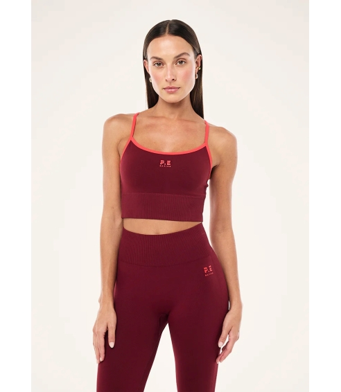 Release seamless tank in cabernet & strawberry. Tops