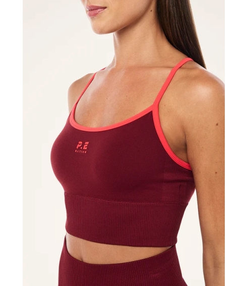 Release seamless tank in cabernet & strawberry. Tops
