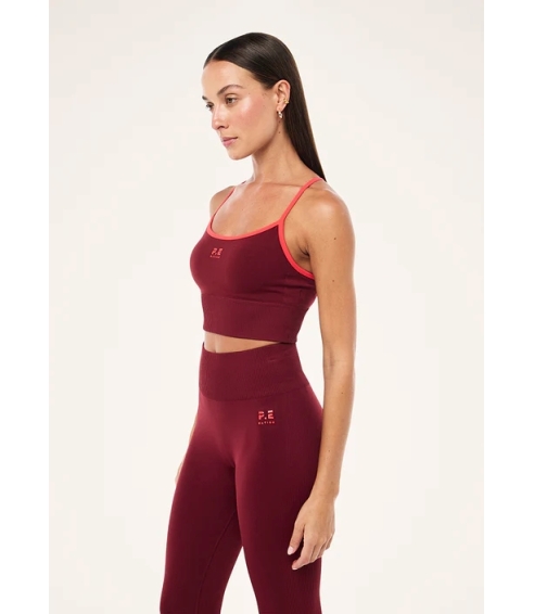 Release seamless tank in cabernet & strawberry. Tops