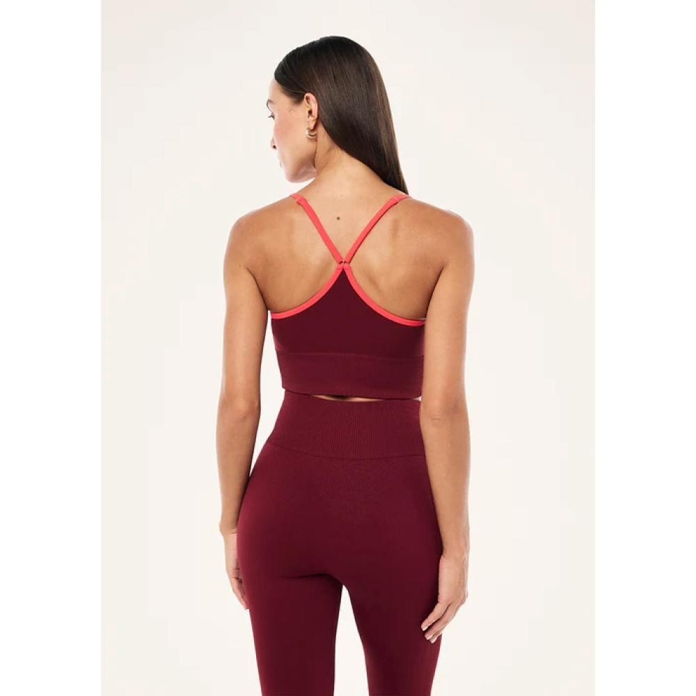 P.E Nation "Release Seamless Tank" bordo spalvos besiūlė palaidinė. Marškinėliai