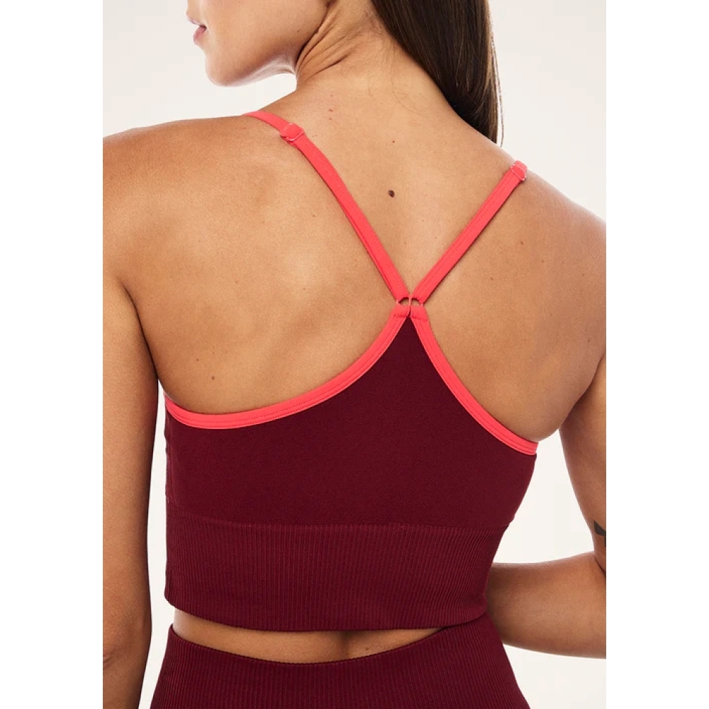 P.E Nation "Release Seamless Tank" bordo spalvos besiūlė palaidinė. Marškinėliai