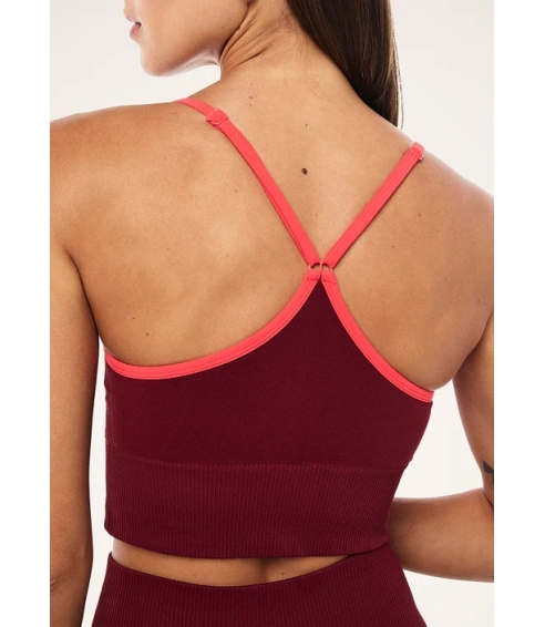 Release seamless tank in cabernet & strawberry. Tops