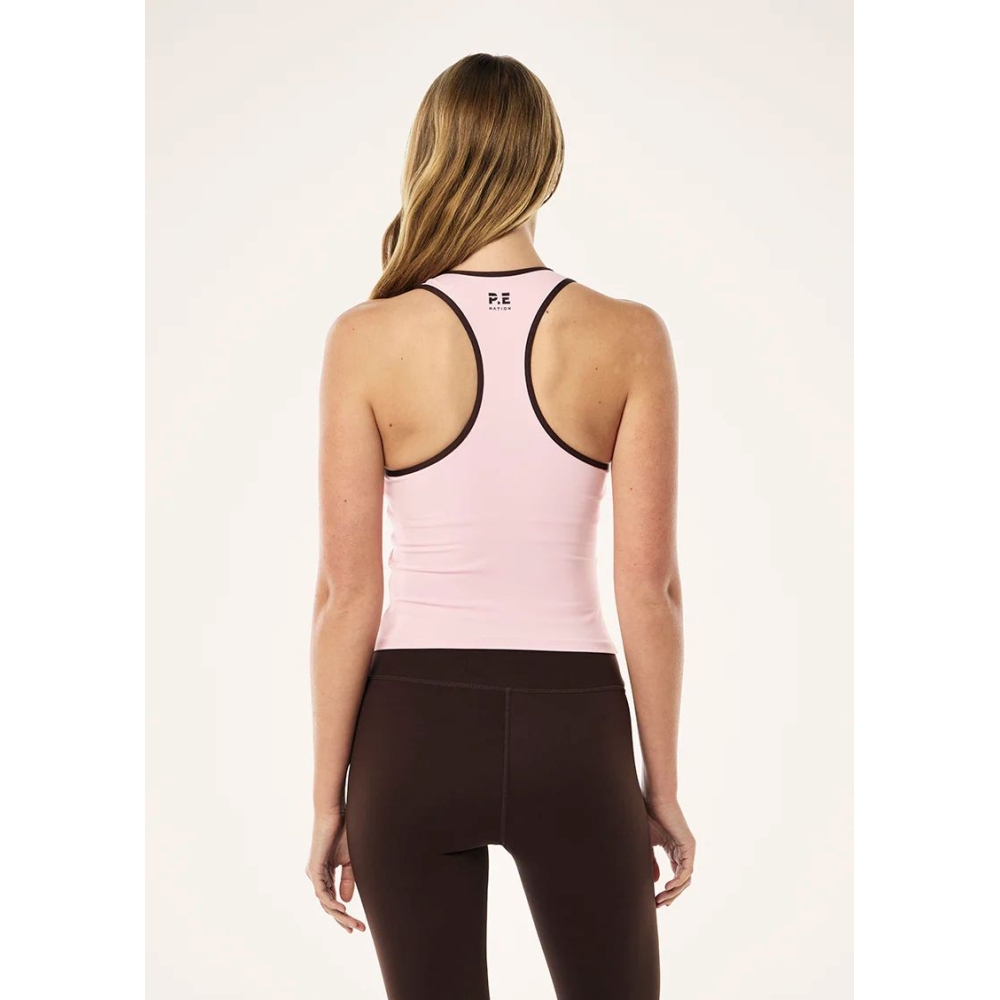 P.E Nation RENEWAL Tank Top in Pink. Short sleeve