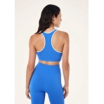 "Restore Seamless Sports Bra" besiulė mėlynos spalvos sportinė liemenėlė. Sportinės liemenėlės