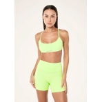 "Reveal Sports Bra" neoninės žalios spalvos sportinė liemenėlė. Sportinės liemenėlės