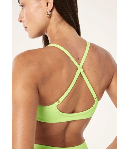 "Reveal Sports Bra" neoninės žalios spalvos sportinė liemenėlė. Sportinės liemenėlės