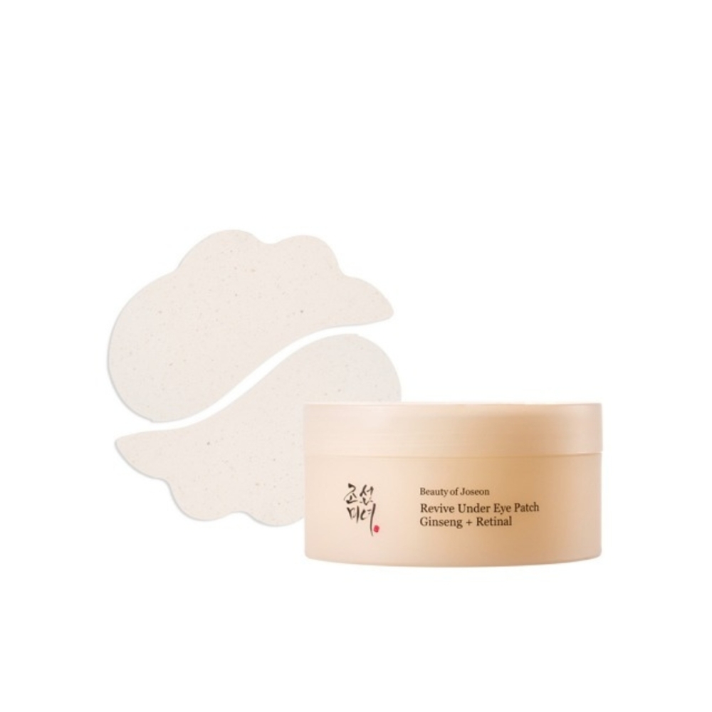Beauty of Joseon Korėjietiška paakių priežiūra "Revive Under Eye Patch Ginseng + Retinal" paakių padeliai Beauty of Joseon "Revive Under Eye Patch Ginseng + Retinal" paakių padeliai. Korėjietiška paakių priežiūra