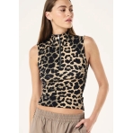 "Routine Quarter Zip Tank" leopardo rašto marškinėliai su užtrauktuku. Marškinėliai