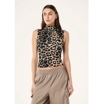 "Routine Quarter Zip Tank" leopardo rašto marškinėliai su užtrauktuku. Marškinėliai