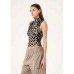 "Routine Quarter Zip Tank" leopardo rašto marškinėliai su užtrauktuku. Marškinėliai