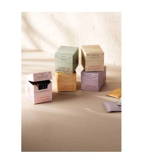 „Selection Box“ adaptogeninės kavos gėrimų rinkinys. Grybų gėrimai