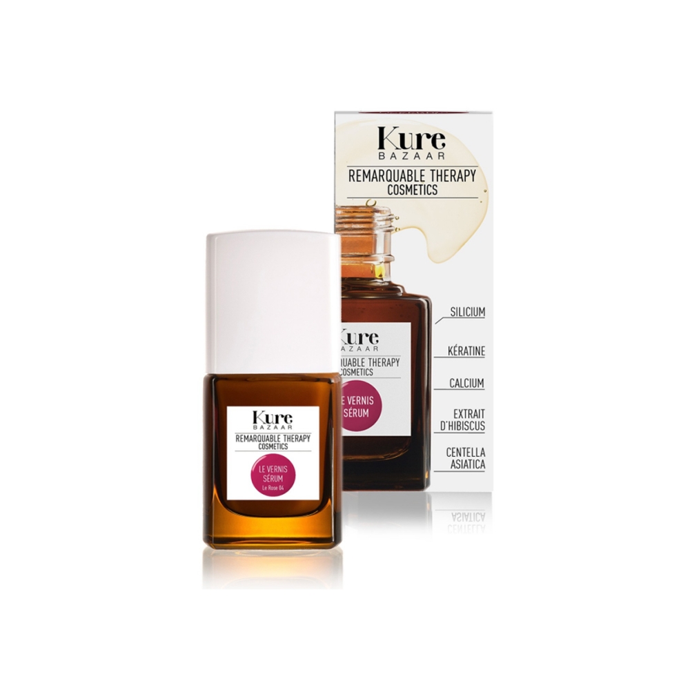 Kure Bazaar  "Serum Nail Polish Rose 04“ nagus puoselėjanti priemonė su spalva. Nagų lakai