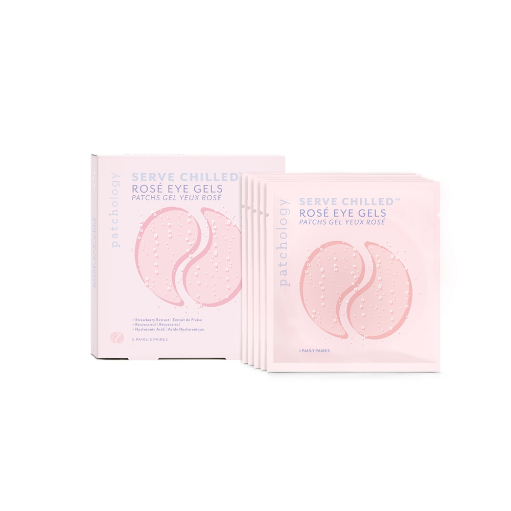 SERVE CHILLED™ ROSÉ EYE GELS: 5 PAIRS. Eye masks