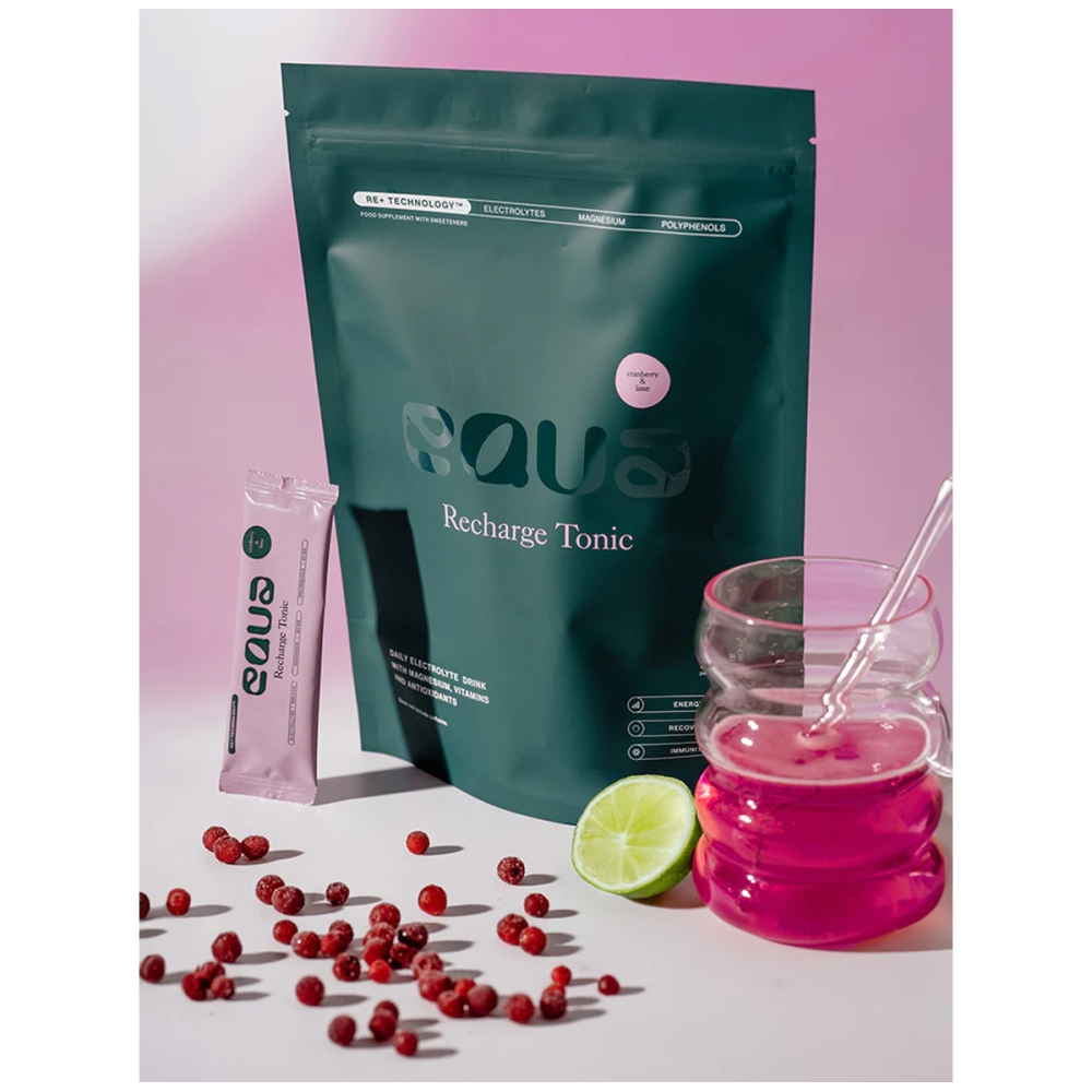 EQUA Cranberry and mint flavour electrolytes. Electrolyte drinks