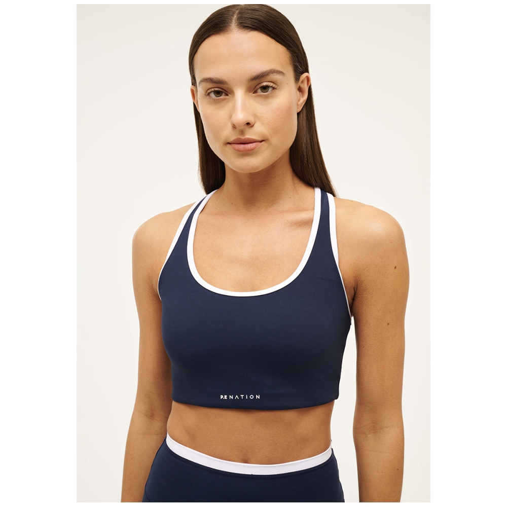 P.E Nation STELLAR SPORTS BRA IN DARK NAVY. Sports Bras