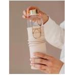 Glass Bottle Beige. Water bottles and cups