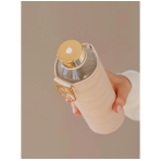 Glass Bottle Beige. Water bottles and cups