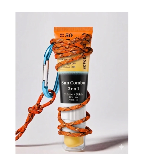 ”Sun Combo SPF50+“ apsauginė priemonė veidui ir lūpoms. Apsauga nuo saulės veidui