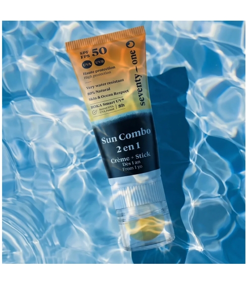 ”Sun Combo SPF50+“ apsauginė priemonė veidui ir lūpoms. Apsauga nuo saulės veidui