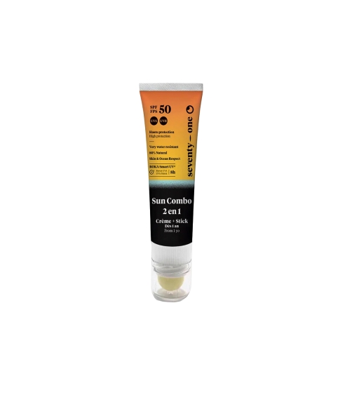 ”Sun Combo SPF50+“ apsauginė priemonė veidui ir lūpoms. Apsauga nuo saulės veidui
