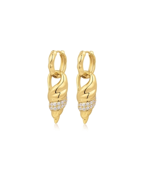 The Seashell Charm Hoops. Earrings