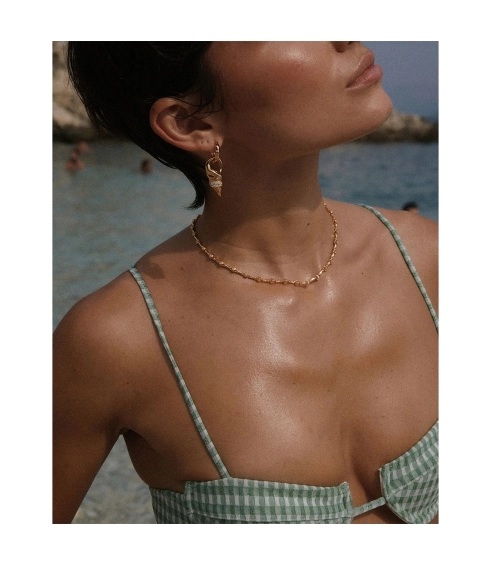 The Seashell Charm Hoops. Earrings