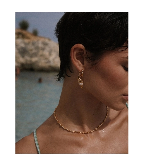 The Seashell Charm Hoops. Earrings