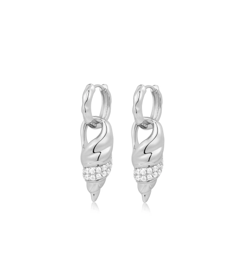 The Seashell Charm Hoops. Earrings