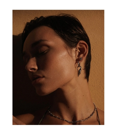 The Seashell Charm Hoops. Earrings
