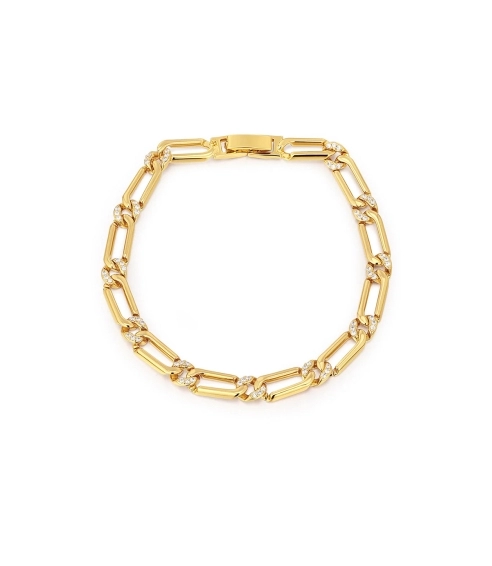 THE TWO-TONE PAVE LINK aukso spalvos apyrankė. Apyrankės