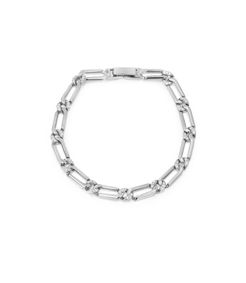 THE TWO-TONE PAVE LINK sidabro spalvos apyrankė. Apyrankės