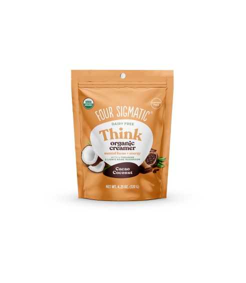 “Think Organic Creamer - Cacao Coconut” mišinys su liūto karčiais kavai ir arbatai. Grybų gėrimai