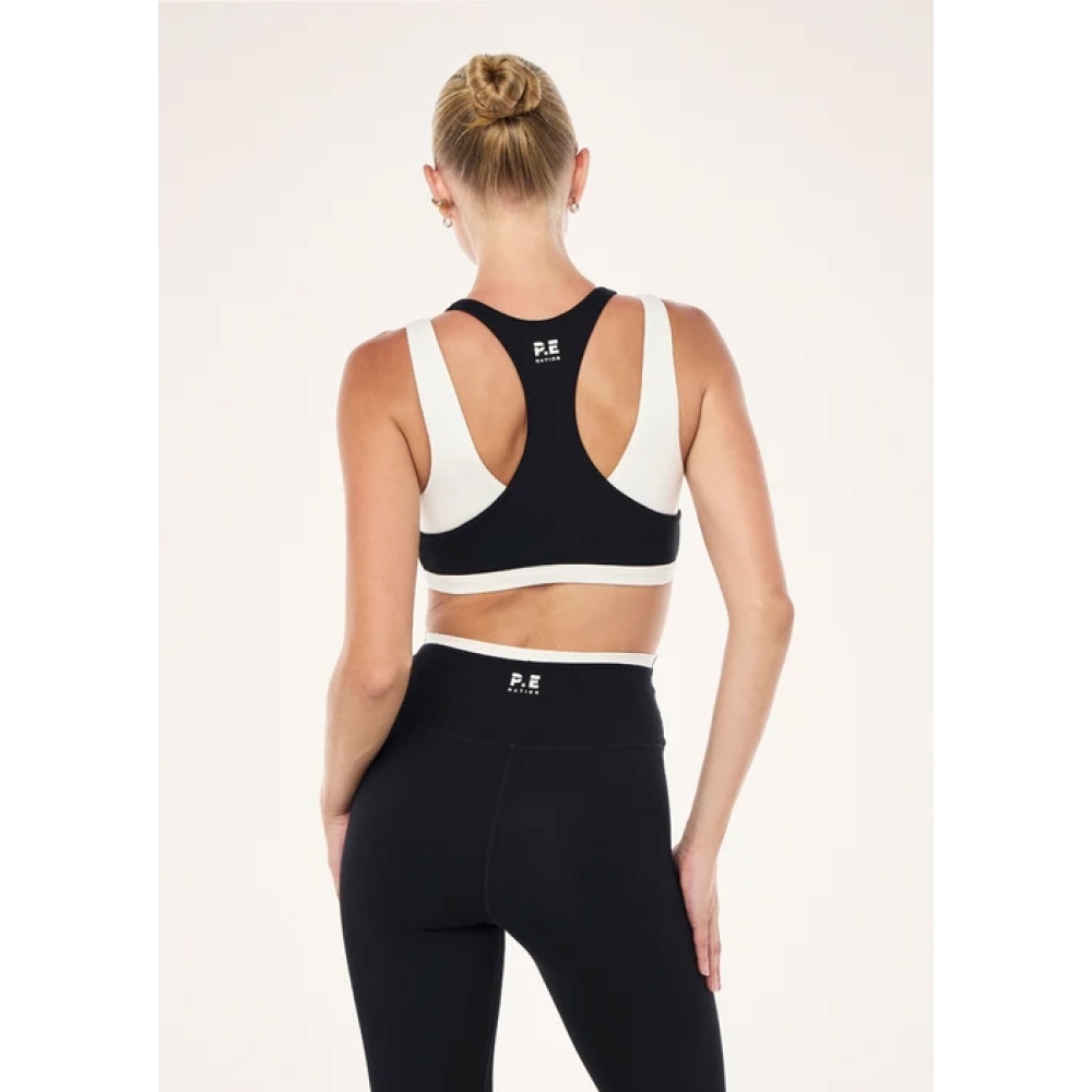 P.E Nation "Unity" juodos spalvos sportinė liemenėlė. Sportinės liemenėlės