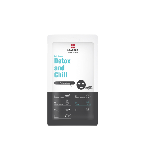 Valomoji lakštinė veido kaukė DETOX AND CHILL. Korėjietiškos veido kaukės