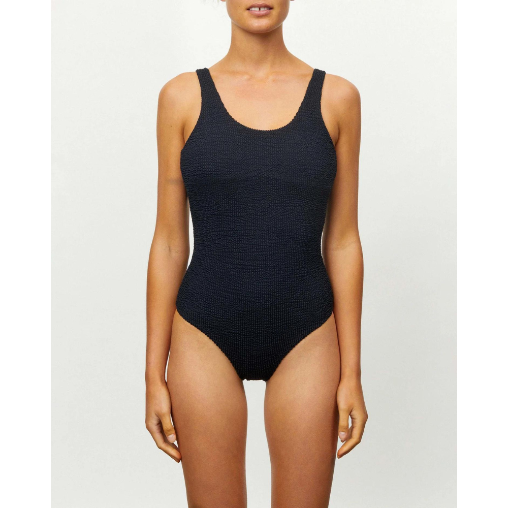 The Backless One Piece - “Crimped Black”. One piece swimwear 