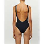 The Backless One Piece - “Crimped Black”. One piece swimwear 